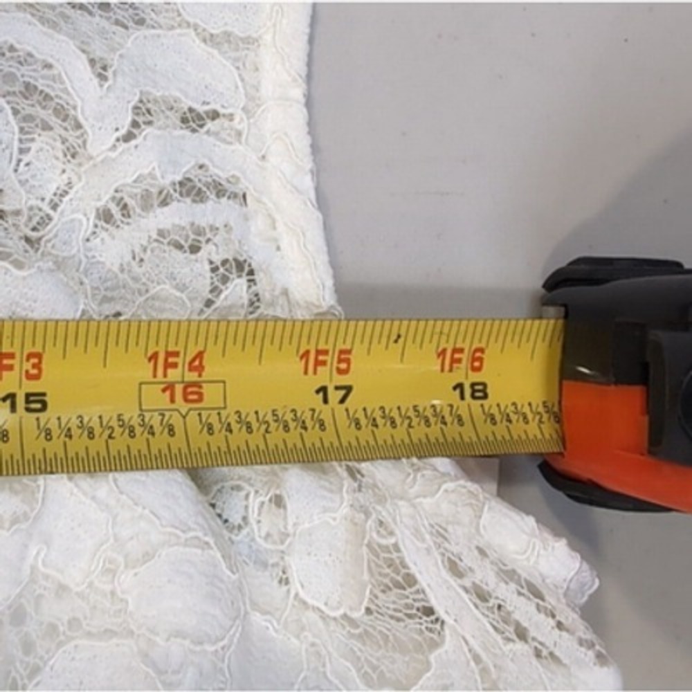 David's Bridal Wedding Dress Women's 20 Ivory‎ Lace Bodice Long Lined NEW NWT - Picture 11 of 16